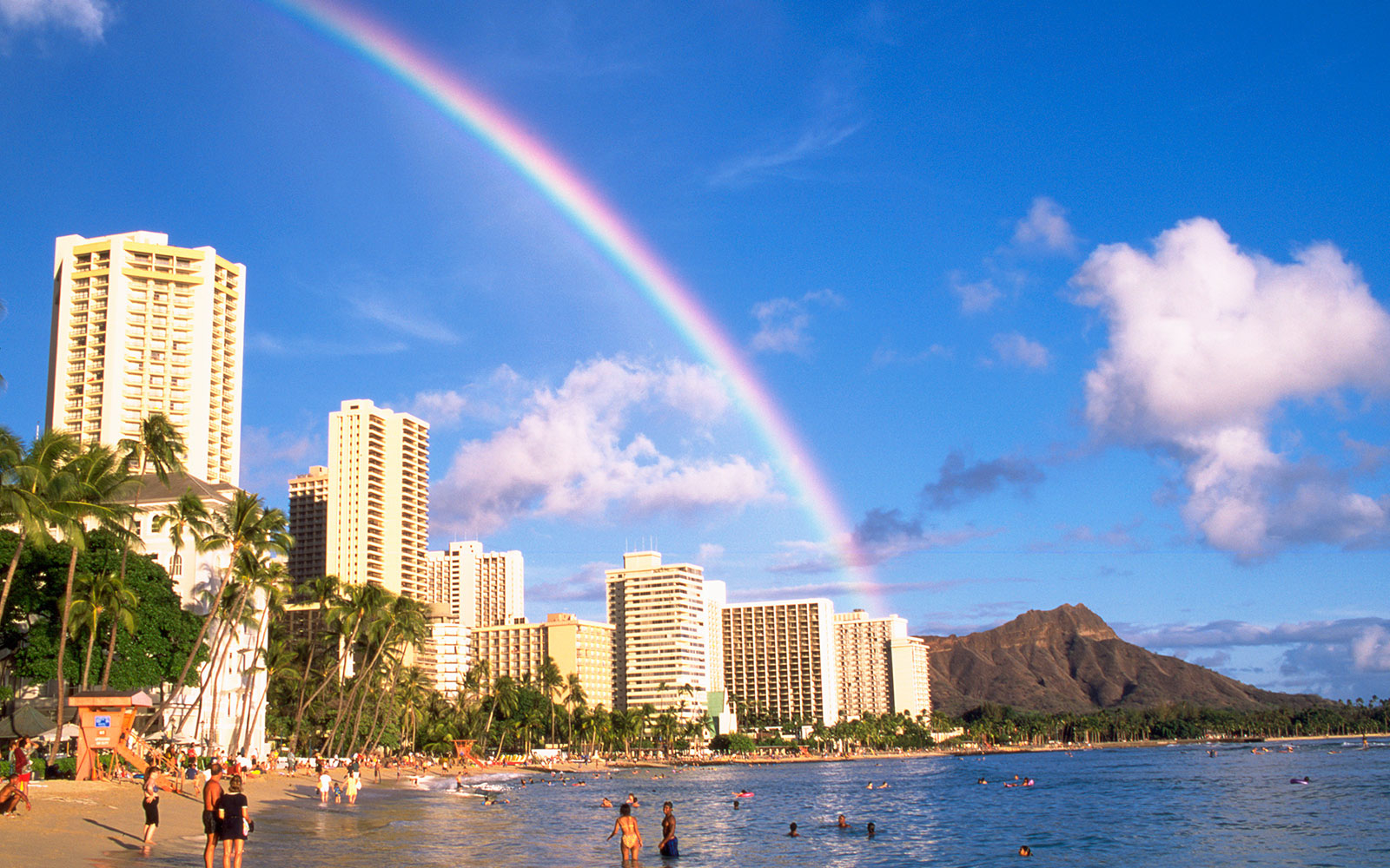 Rainbow over Waikiki Beach, HI
